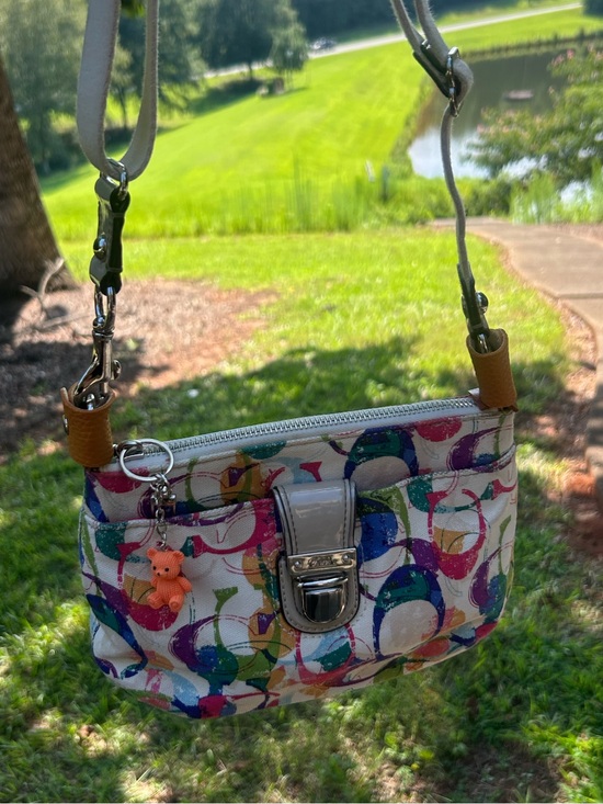 Coach Handbags - Coach Poppy Multicolor Graffiti Signature Canvas Crossbody Bag | Y2K Art Print
